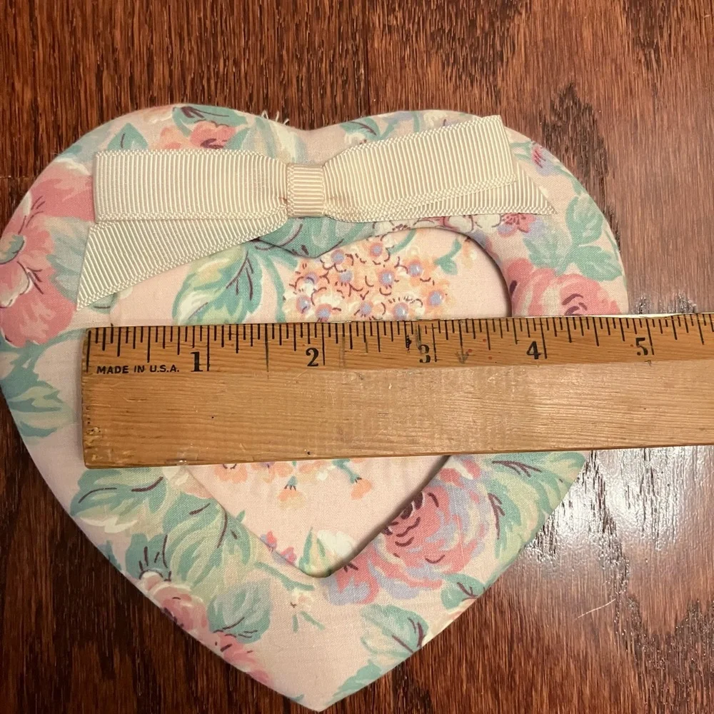 Cottage core romantic floral fabric heart picture frame